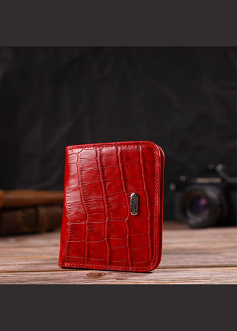 Женский Маленький кошелек из натуральной кожи с тиснением под крокодила 21795 Красный Canpellini (331908189)