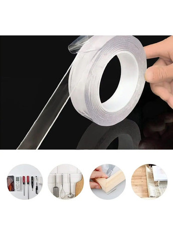 Комплект набор многоразовая двухсторонняя сверхсильная крепежная прозрачная клейкая лента скотч 5 метров 2 штуки (481015-Prob) Unbranded (350752240)