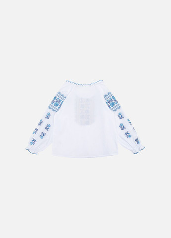 Белая вышиванка с длинным рукавом для девочки цвет белый cb-00246416 поплин (319107358)
