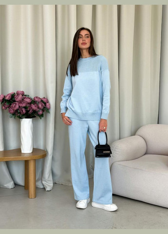 Голубой демисезонный вязаный женский джемпер - джемпер для повседневной носки (ak22145p) Art Knit