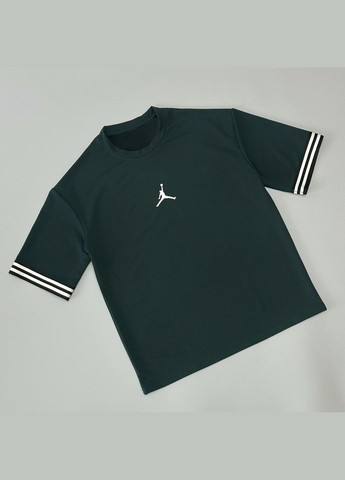 Зеленая летняя мужская футболка air jordan зеленая с коротким рукавом No Brand