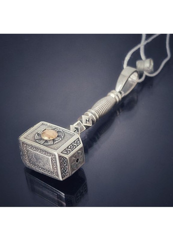 Кулон Молот Тора с руной Коловрат из серебра с золотой накладкой No Brand (355921935)