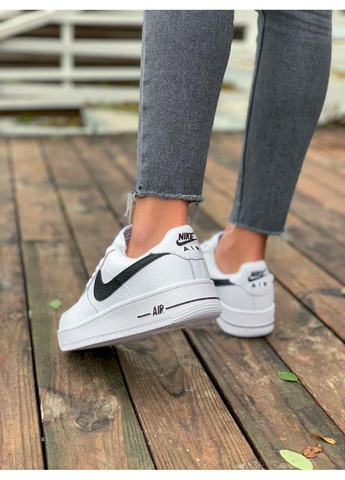 Чорні Зимовий кросівки чоловічі nike air force low winter white «black logo» найк аір форс 1 преміум No Brand