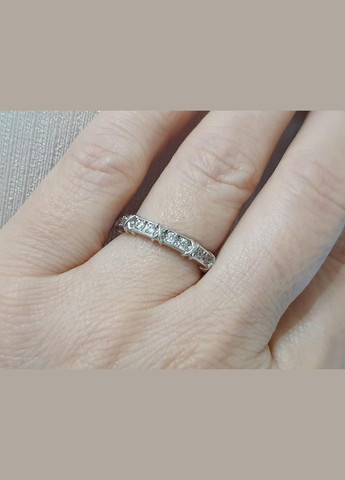 Срібне кільце з фіанітами. Артикул 901-01013 16 Qvaliz (322578678)