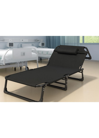 Раскладная кровать (раскладушка) с Mesh-матрасом и подушкой Black (LB-FB-A2-BLK) LEOBRO (367107644)