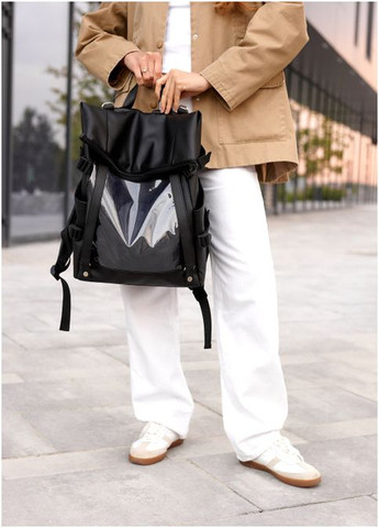 Женский рюкзак роллтоп с карманом под ноутбук Черный (4800301641) Sambag (360965712)