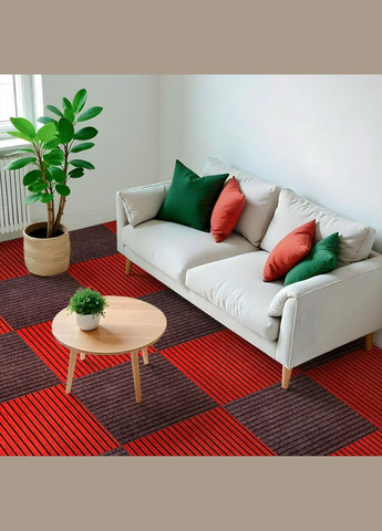 Самоклеюча плитка під ковролін бургунді 600*600*4,5MM (D) SW-00002487 Sticker Wall (326064390)