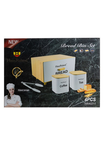 Набір для зберігання продуктів Haus Roland 4 штуки з бамбука, чорний Yiwu HP33534B No Brand (357226743)