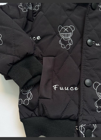Чорна демісезонна бомбер для хлопчика fuuce 10741 No Brand