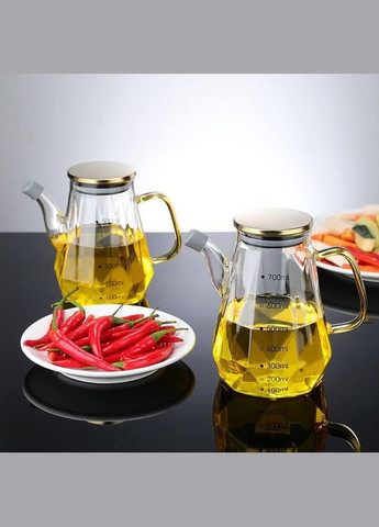 Скляний глечик з носиком для олії 500 мл Gold No Brand (366818091)