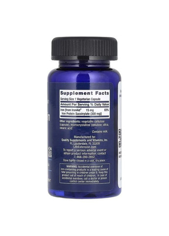 Железо, Iron Protein Plus, IronAid, 100 вегетарианских капсул Life Extension (330626616)