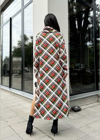 Комбинированное спортивное, повседневный, кэжуал, джинсовое повседневное комфортное платье свободного кроя INNOE в клетку