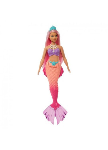 Русалка с разноцветными волосами серии Дримтопия (HGR08), персиковорозовый хвост Barbie (290841649)