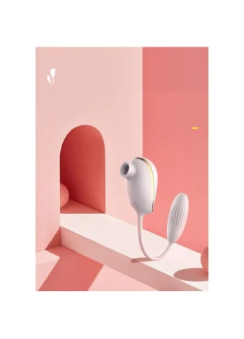 Вакуумний стимулятор з віброяйцем High End Suction Love Egg WHITE Boss Series (383069421)