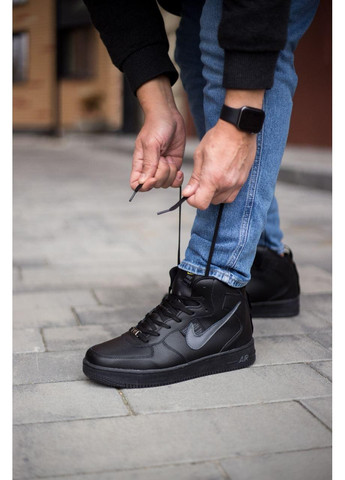 КРОСІВКИ ЖІНОЧІ NIKE AIR FORCE 1 HIGH BLACK НАЙК АІР ФОРС 1 ПРЕМІУМ No Brand чорні зими (367169781)