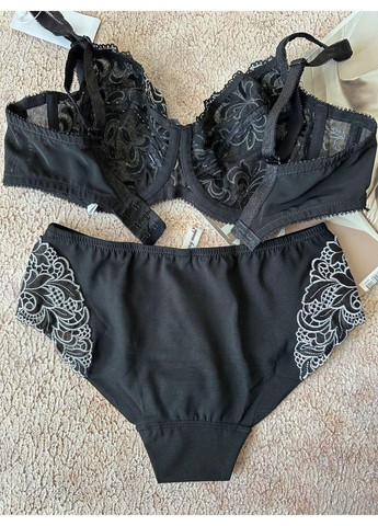 Чорний жіноча нижня білизна комплект чорний з білим Lanny Mode