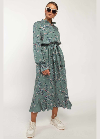 Бирюзовое кэжуал, праздничный, деловое платье ри мари флорет вл 2420 с пышной юбкой RiMari