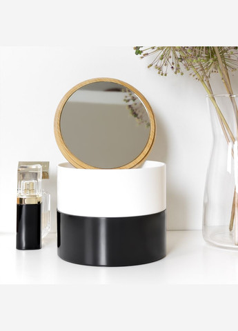 Органайзер для косметики з дзеркалом My Home 140 х140 х 117 мм Біло-чорний (FH-32 WHITE/BLACK) MVM (301002523)
