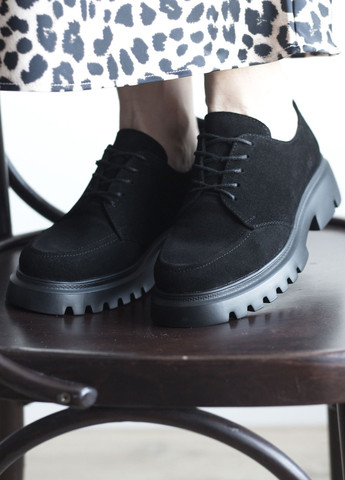 Zlett Туфли женские из натуральной мягкой замши на легкой подошве броги черный з натуральная замша, украина — демисезон (281322974)