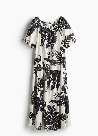 Белое кэжуал платье H&M с цветочным принтом