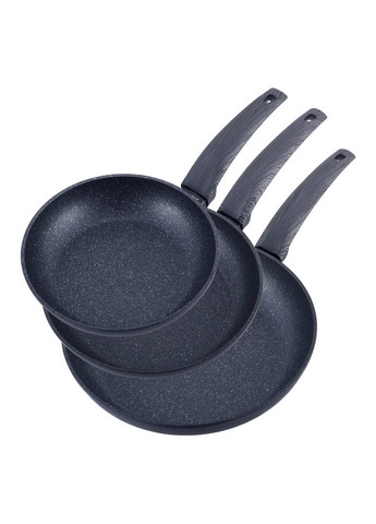 Набір сковорідок (20см, 24см, 28см) з антипригарним покриттям Black marble з алюмінію KM- hjk Kamille 4124 (360880087)