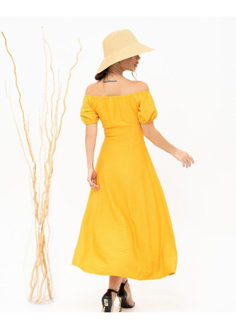 Помаранчева повсякденний сукня 13898 гірчичний ISSA PLUS