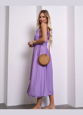 Сиреневое повседневный платья на запах ISSA PLUS однотонное