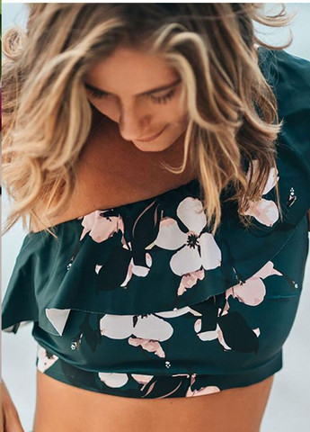 Зелений літній роздільний купальник deep green роздільний FS