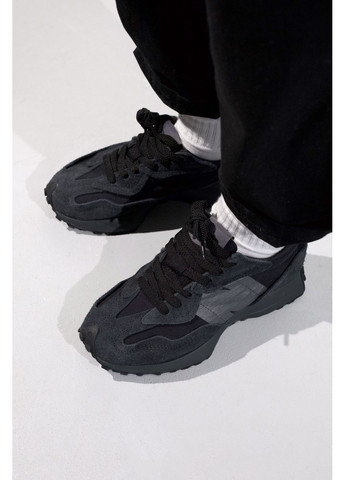 КРОССОВКИ ЖЕНСКИЕ NEW BALANCE 327 TRIPLE BLACK НЬЮ БЕЛАНС 327 No Brand чёрные демисезоны (367173060)