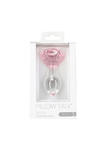 Стеклянная анальная пробка Rosy Luxurious Glass Anal Plug, 3,3 см, виброшарик в подарок Pillow Talk (395734183)