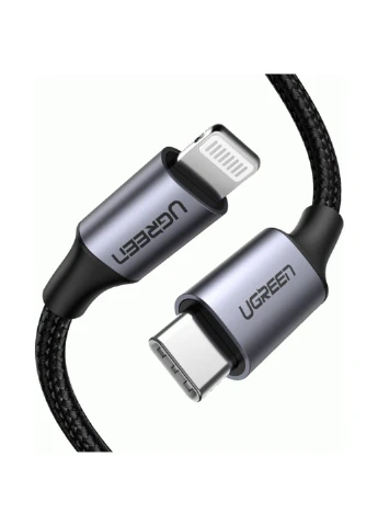 Кабель US304 USB-C to Lightning M/M Cable Aluminum Shell Braided 1m (Black) (UGR-60759) Ugreen (373948263)