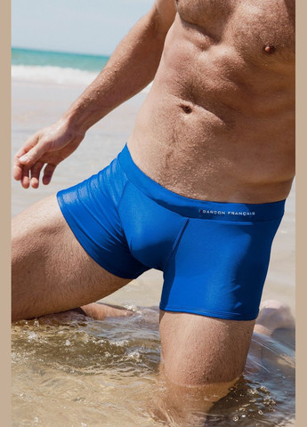 Мужские голубые спортивные, пляжные, деним плавки пляжные boxer de bain21bli шорты, брифы Garcon Francais