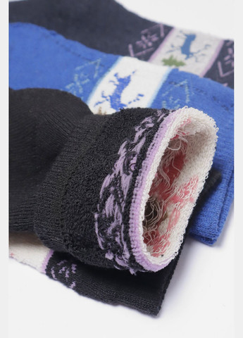 Комбіновані набір шкарпеток жіночих махрових 3 штуки Let's Shop малюнки (304726518)