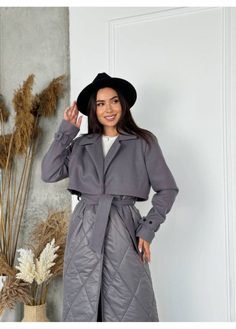 Сіре демісезонне Пальто Garna