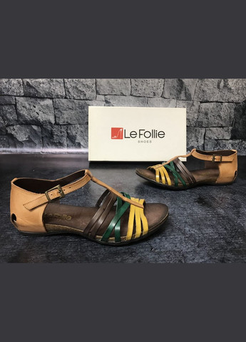 Комбинированные женские кожаные босоножки,, испания Le Follie на молнии