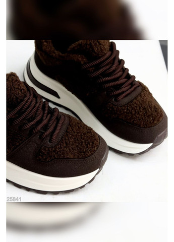 Зимние женские кроссовки No Brand тёмно-коричневые зима (367684602)
