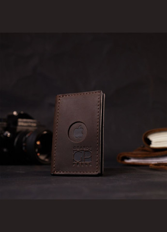 Практичный картхолдер с держателем для Apple AirTag из натуральной кожи 11606 Grande Pelle (362418252)