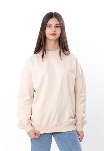 Носи своє свитшот для девочки (подростковый) (p-16787) абстрактный бежевый повседневный