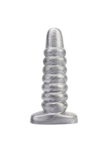Рельєфна анальна пробка Silver Dark Muscle 23x6 см для екстремальних відчуттів Chisa (317747639)