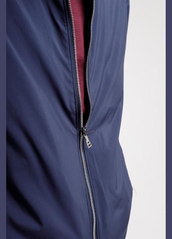 Темно-синя демісезонна чоловіча демісезонна куртка casual на блискавці, тонка, однотонна city class (бордо, ), 38905 No Brand