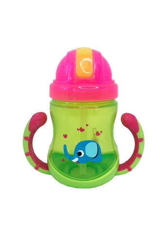 Поильник детский с трубочкой Неон Mega Zayka MGZ0300(Lime) 270 мл Megazayka (302673199)