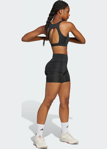 Чёрный бра powerimpact hiit medium-support training adidas полиамид