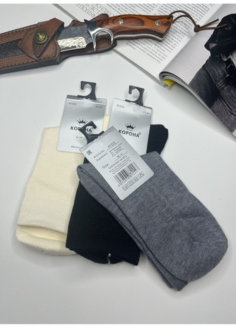 Комбіновані шкарпетки теплі з вовни меріноса набір 3 пари Корона (361205573)