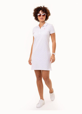 Белое платье-поло dot polo dress U.S. Polo Assn.