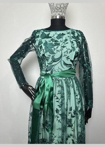 Зелена коктейльна плаття жіноче вечірнє зелене mkeng2158-2 Modna KAZKA