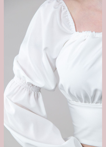 Белая летняя блуза с завязками на груди CHICLY