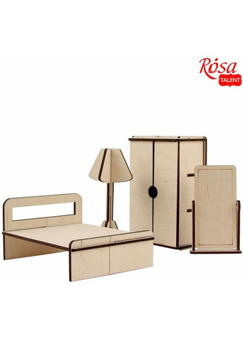 Набір лялькових меблів „Спальня“ 1 модерн 4 предмети фанера Rosa Talent (362660335)