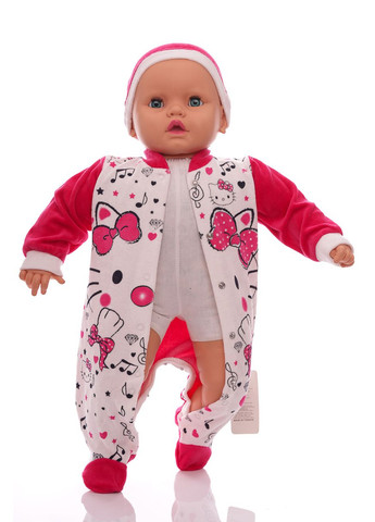 Человечек для девочки велюровый Китти розовый 62 см (26513) BABYKROHA (297198117)