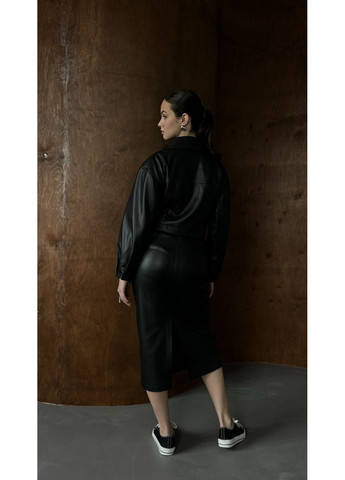 Чорна куртка з екошкіри косуха No Brand