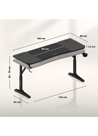 Компьютерный стол Hero 4.6 Black Huzaro (365550397)